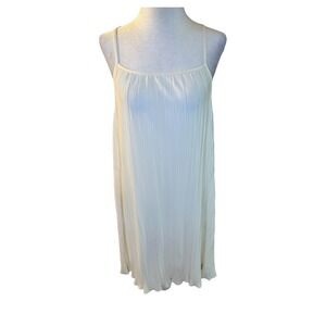 Abound Pleated Mini Dress Sleeveless Ivory Egre Casual Sundress‎ Size Medium NWT